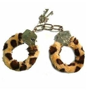 Esposas de metal y peluche animal print